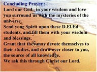 prayer service-Farewell