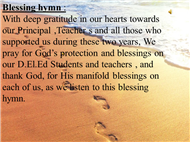 prayer service-Farewell
