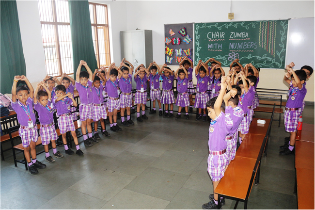 CHAIR ZUMBA WITH NUMBERS ACTIVITY  OF CLASS L.K.G.