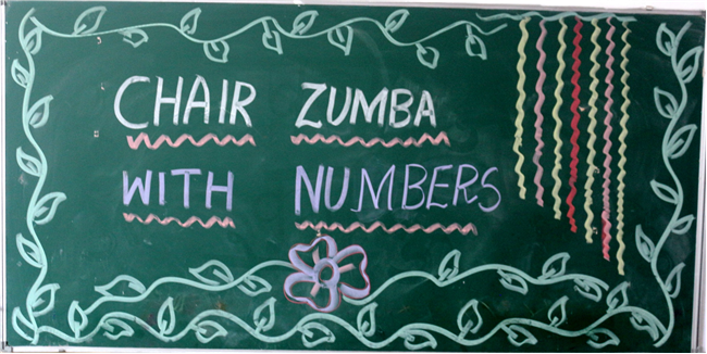 CHAIR ZUMBA WITH NUMBERS ACTIVITY  OF CLASS L.K.G.