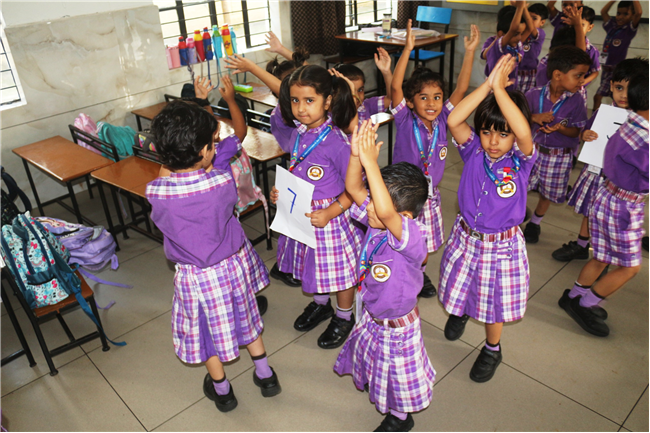 CHAIR ZUMBA WITH NUMBERS ACTIVITY  OF CLASS L.K.G.