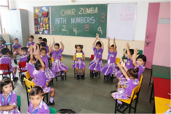 CHAIR ZUMBA WITH NUMBERS ACTIVITY  OF CLASS L.K.G.