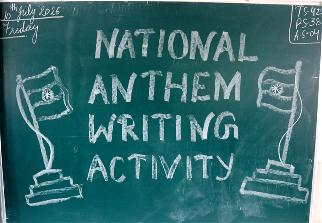 NATIONAL ANTHEM WRITING ACTIVITY OF CLASS IV