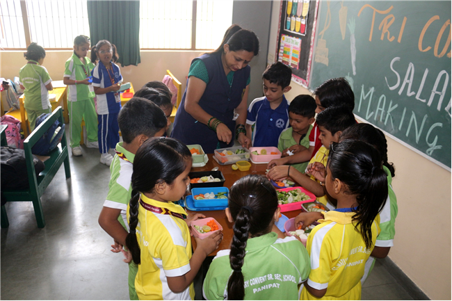TRI-COLOUR SALAD MAKING ACTIVITY OF CLASS-I