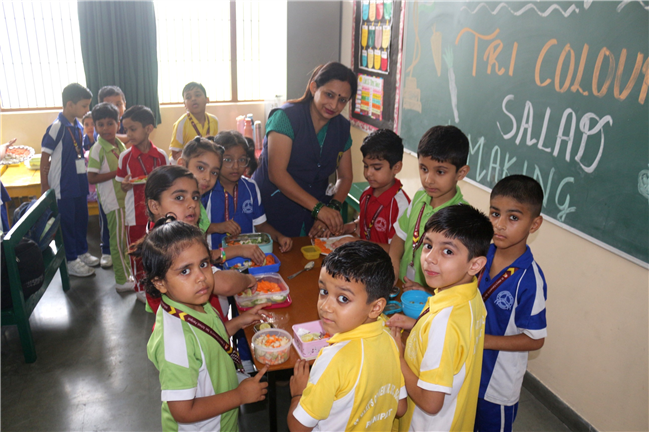 TRI-COLOUR SALAD MAKING ACTIVITY OF CLASS-I