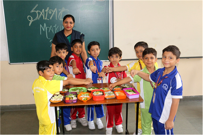 TRI-COLOUR SALAD MAKING ACTIVITY OF CLASS-I