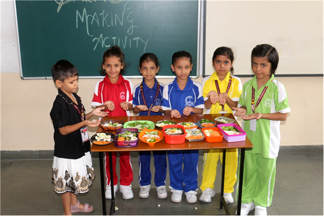 TRI-COLOUR SALAD MAKING ACTIVITY OF CLASS-I
