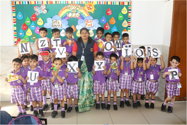 FUN WITH LETTERS ACTIVITY OF CLASS LKG