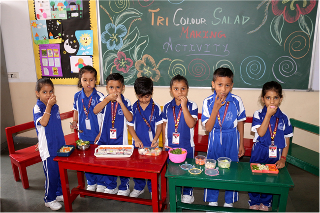 TRI-COLOUR SALAD MAKING ACTIVITY OF CLASS-I
