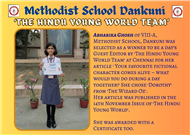 Abharika Ghosh -Guest Editor by ‘The Hindu Young World Team’ at Chennai for her article ‘