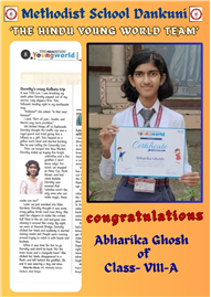 Abharika Ghosh -Guest Editor by ‘The Hindu Young World Team’ at Chennai for her article ‘