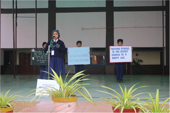 Assembly by CLASS 2-D; Theme-Helping Others on  20th Nov. 2025