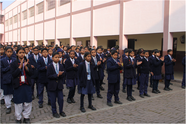 Assembly by Class 7-A; Topic - National Pollution Control Day, 2nd Dec. 2025