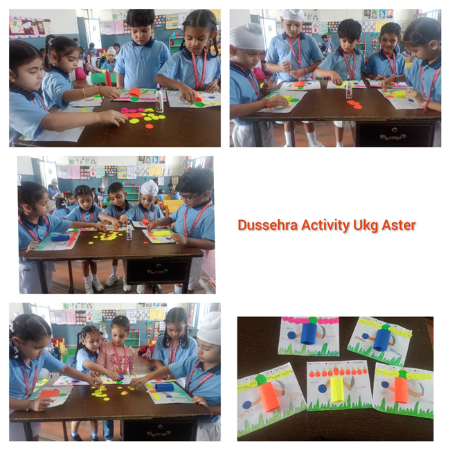 Activities related to Gandhi Jayanti and Dussehra.