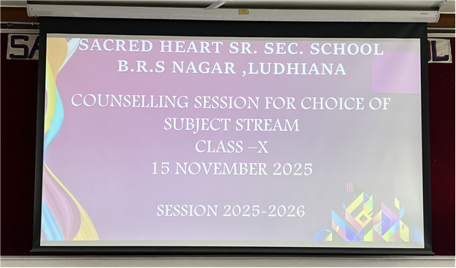 COUNSELLING SESSION FOR CHOICE OF SUBJECT STREAM CLASS-X