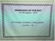 PYTHON CODING CHALLENGE CLASS-IX