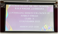 COUNSELLING SESSION FOR CHOICE OF SUBJECT STREAM CLASS-X