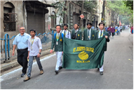 Catholic students at Eucharistic Procession
