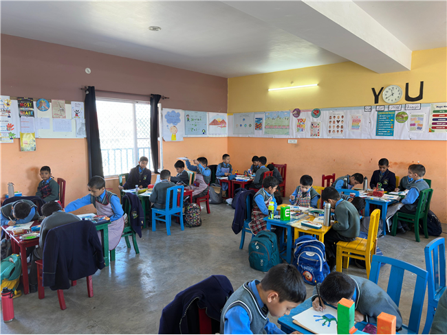 Class 2-A Activity (Our Earth – Hand Painting and Ear Bud Painting)