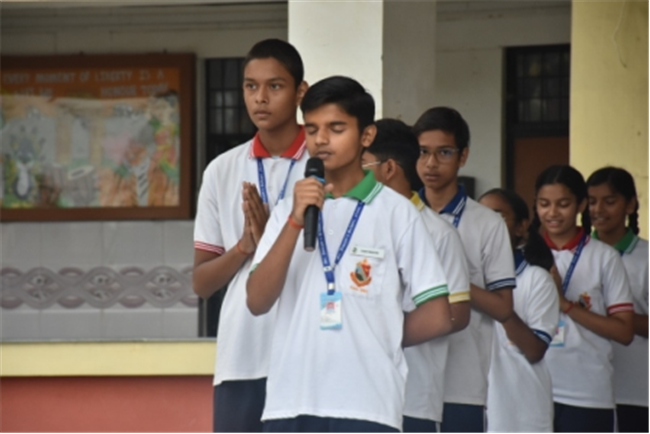 Morning Assembly on “Care for Yourself” by Class 9-B