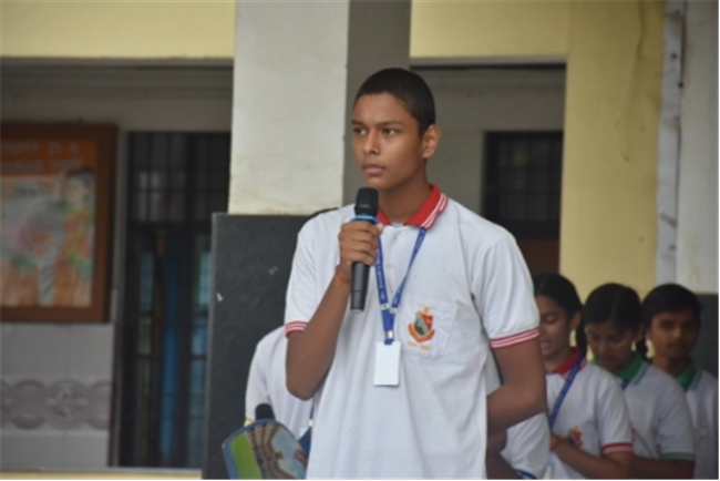 Morning Assembly on “Care for Yourself” by Class 9-B