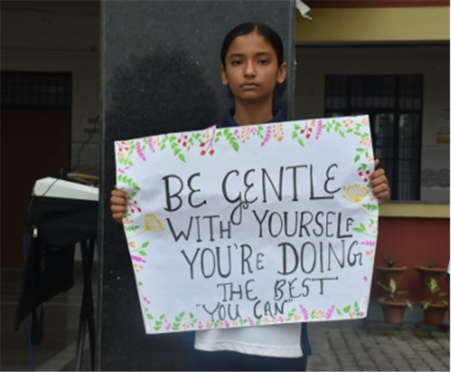 Morning Assembly on “Care for Yourself” by Class 9-B