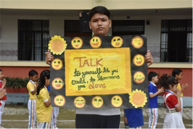 Morning Assembly on “Care for Yourself” by Class 9-B