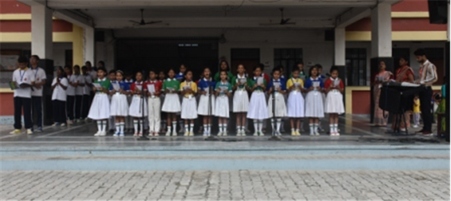 Morning Assembly on “Care for Yourself” by Class 9-B