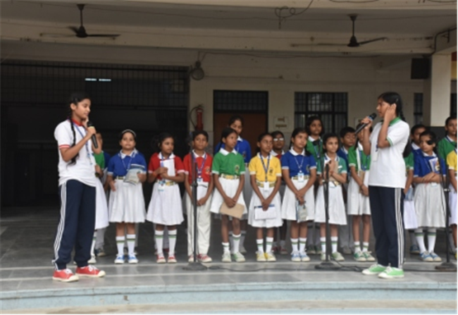 Morning Assembly on “Care for Yourself” by Class 9-B