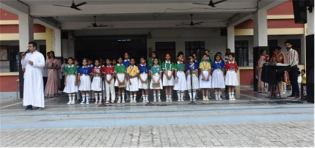 Morning Assembly on “Care for Yourself” by Class 9-B