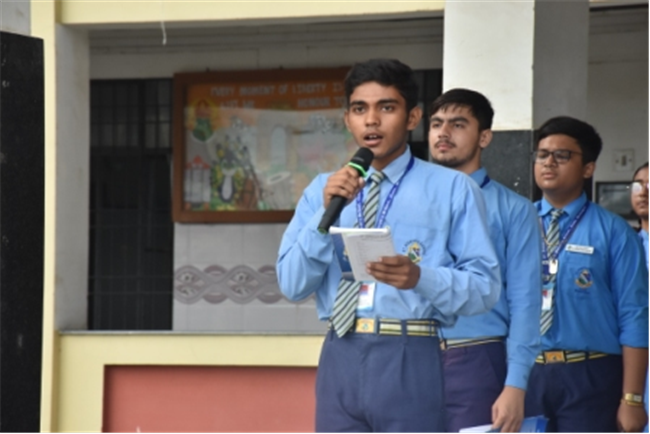 Morning Assembly on “Are You Rich Without Wealth?” by Class 10-C