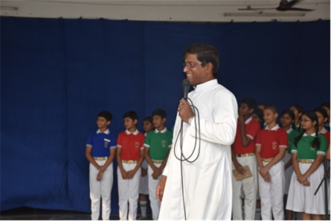 SJS Naini Welcomes the new Principal (Rev. Fr. Melwin Wilson D'Souza)