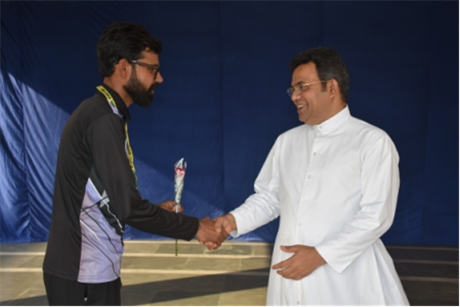 SJS Naini Welcomes the new Principal (Rev. Fr. Melwin Wilson D'Souza)