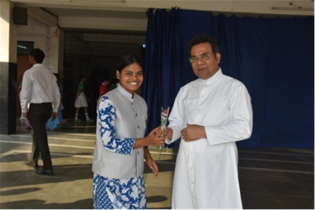 SJS Naini Welcomes the new Principal (Rev. Fr. Melwin Wilson D'Souza)