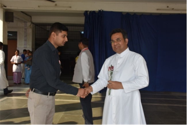 SJS Naini Welcomes the new Principal (Rev. Fr. Melwin Wilson D'Souza)