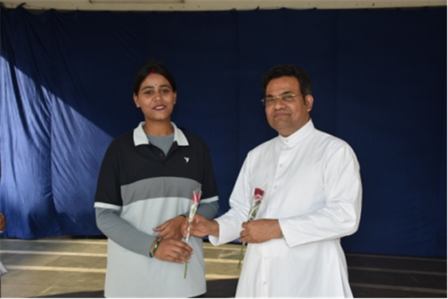 SJS Naini Welcomes the new Principal (Rev. Fr. Melwin Wilson D'Souza)