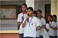 Morning Assembly on “Care for Yourself” by Class 9-B