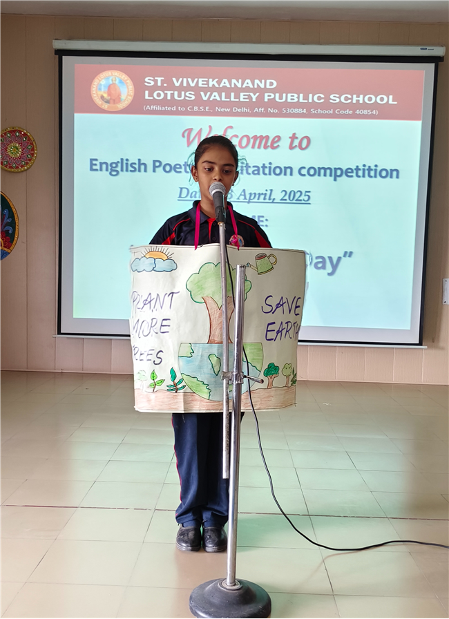 English Poetry Recitation Competition- Theme-World Earth Day (23-April-2025)