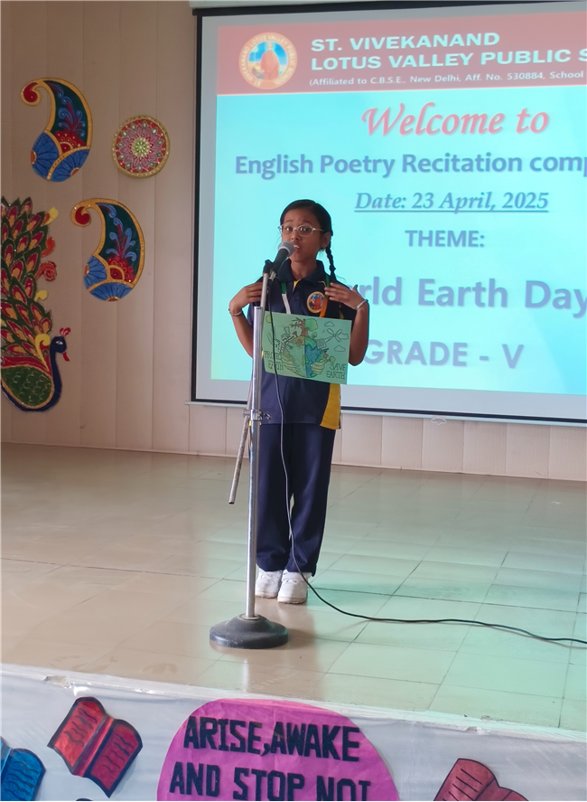 English Poetry Recitation Competition- Theme-World Earth Day (23-April-2025)