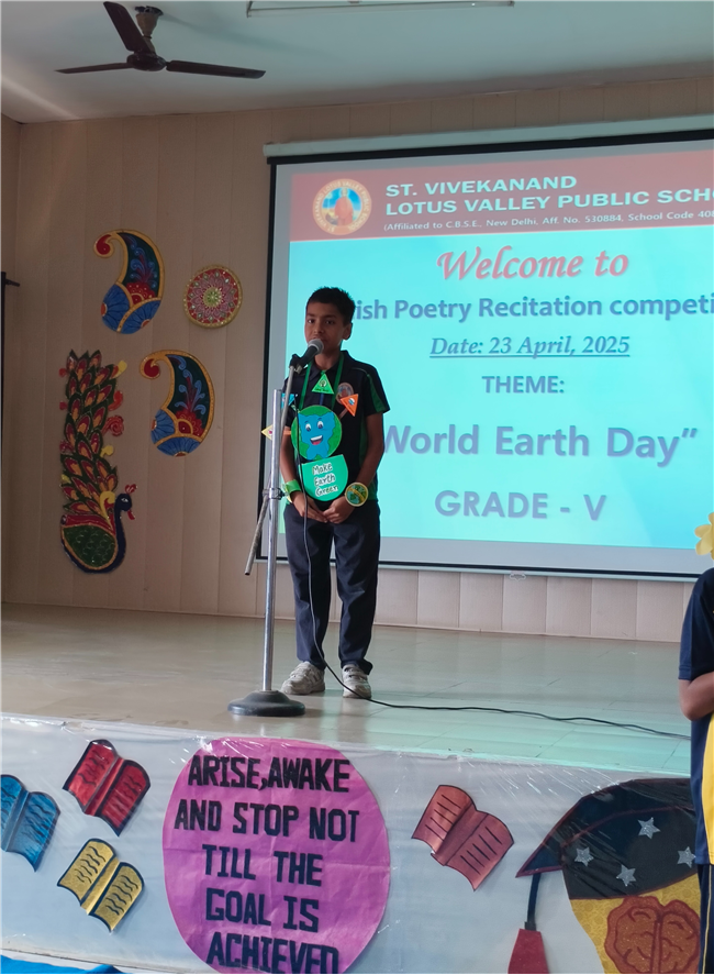 English Poetry Recitation Competition- Theme-World Earth Day (23-April-2025)