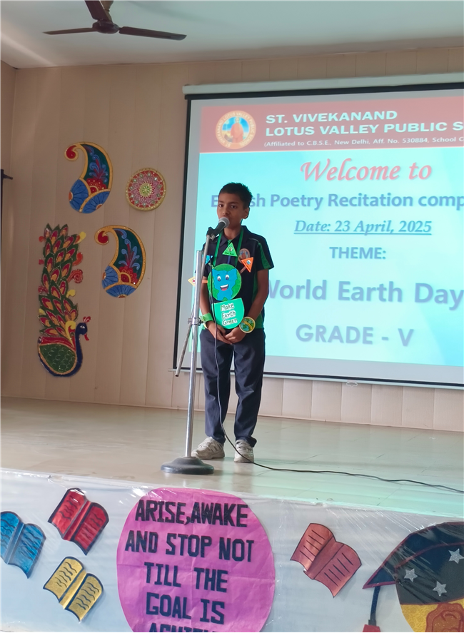 English Poetry Recitation Competition- Theme-World Earth Day (23-April-2025)