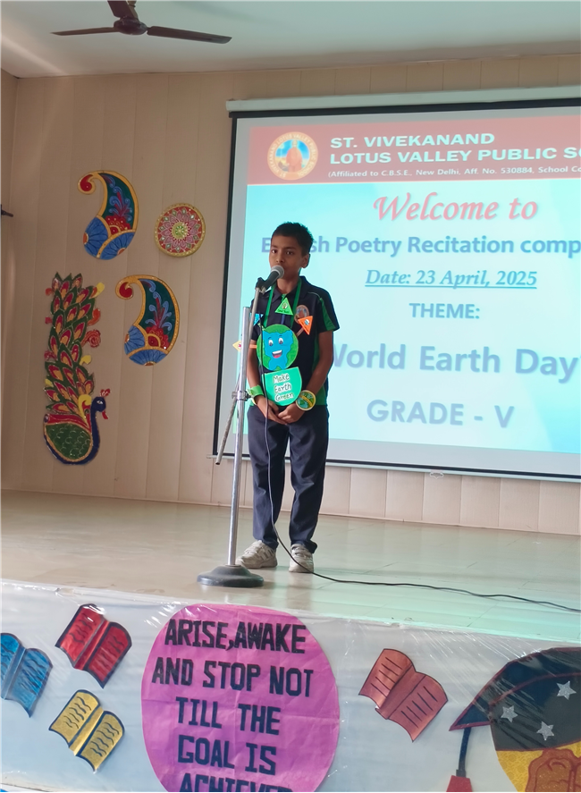 English Poetry Recitation Competition- Theme-World Earth Day (23-April-2025)