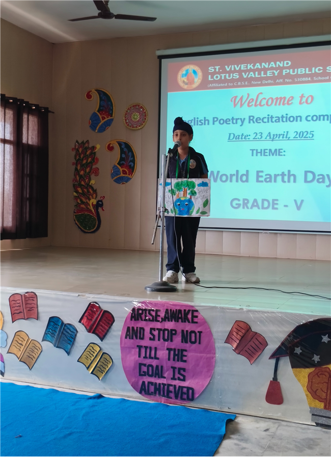 English Poetry Recitation Competition- Theme-World Earth Day (23-April-2025)