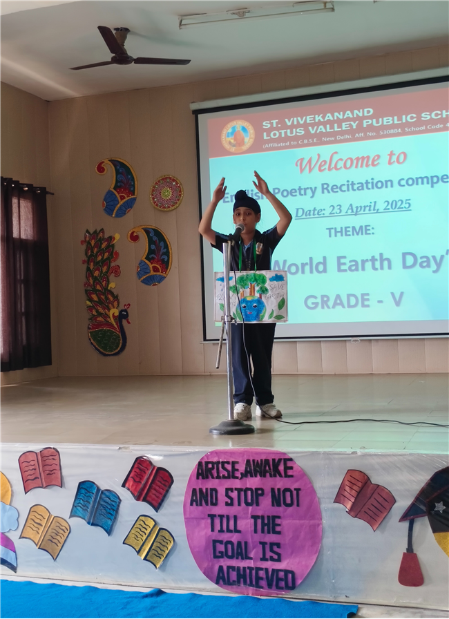 English Poetry Recitation Competition- Theme-World Earth Day (23-April-2025)