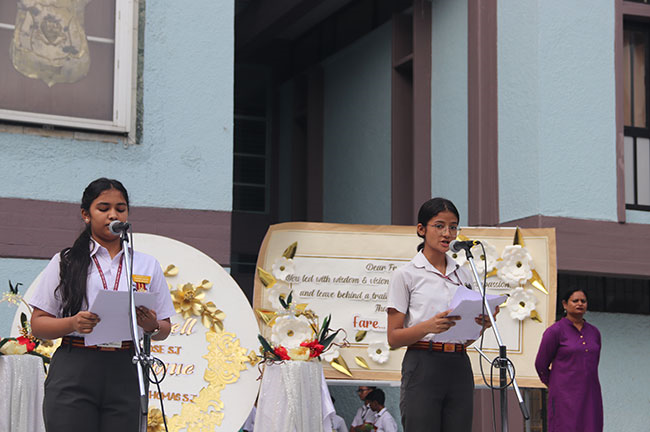 FAREWELL - FR. DR. T.J. JOSE S.J. AND WECOMING FR. SOBIN K. THOMAS, S.J. (SENIOR DEPT)