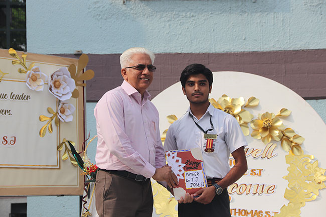 FAREWELL - FR. DR. T.J. JOSE S.J. AND WECOMING FR. SOBIN K. THOMAS, S.J. (SENIOR DEPT)