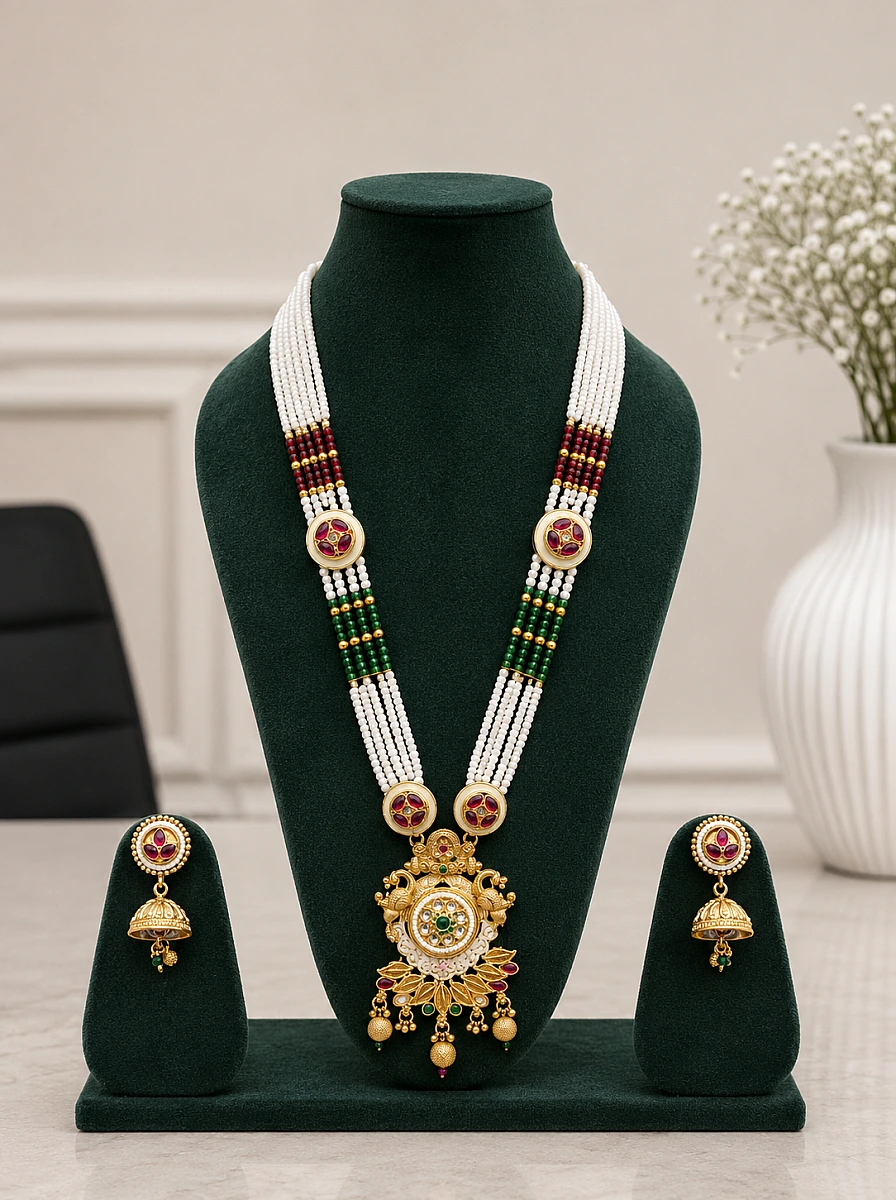 Heritage Pearl Kundan Necklace Set