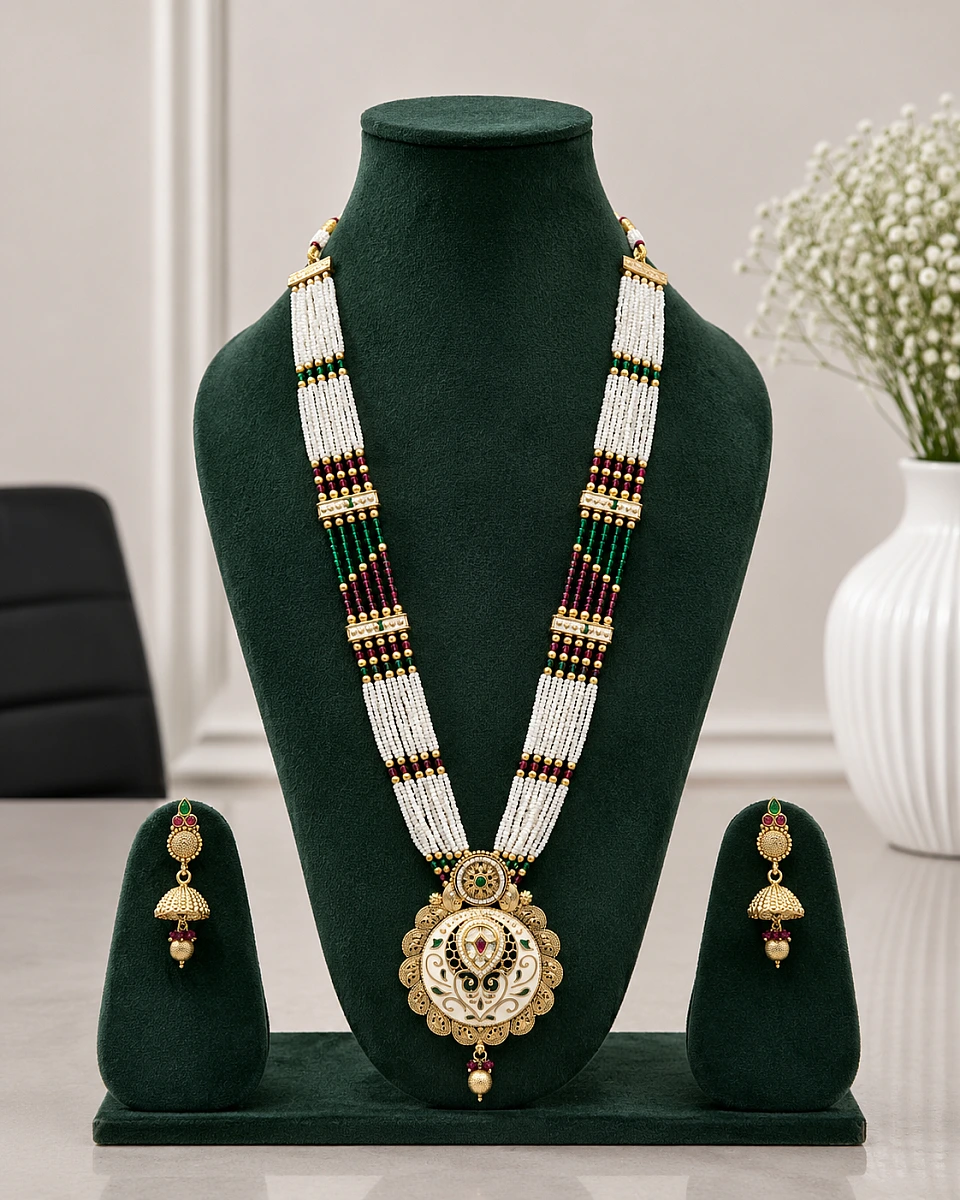 Heritage Pearl Kundan Necklace Set