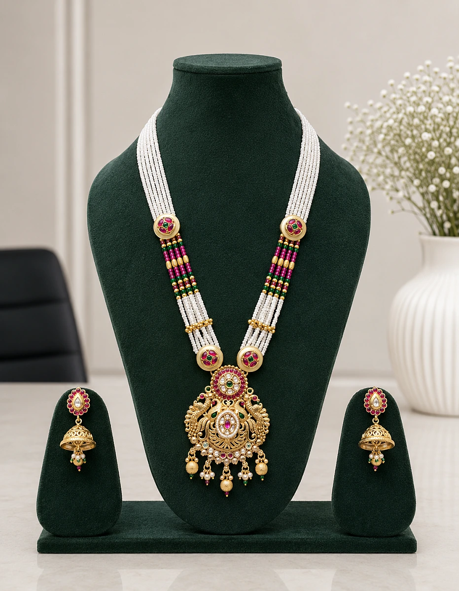 Heritage Pearl Kundan Necklace Set