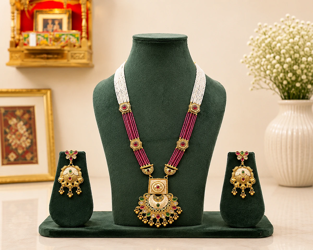 Heritage Pearl Kundan Necklace Set